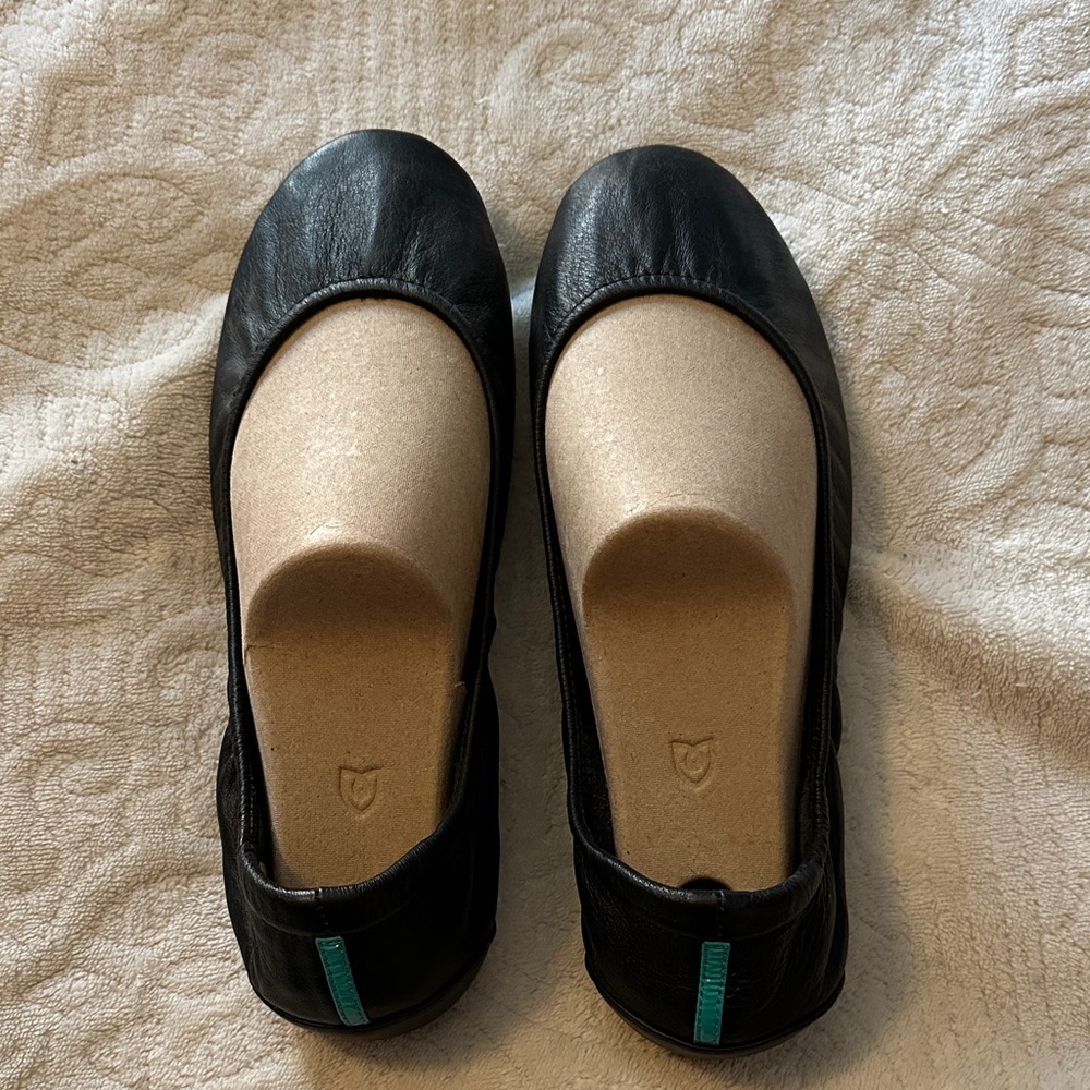 Tieks Black Leather Women's Flats